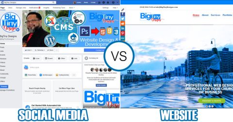 BigTinyDesigns Social Media vs Website