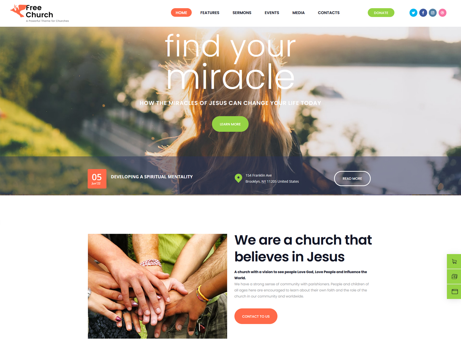 Find Your Miracle Church Theme
